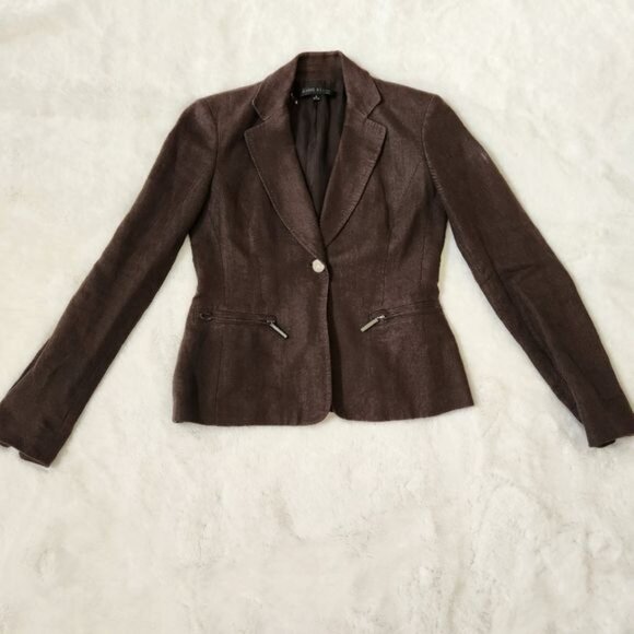 Anne Klein Brown Jacket Size 0 - Picture 6 of 12